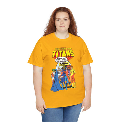 New Teen Titans T-Shirt - 1980s DC Comics Drug Awareness Specials - Protector, Starfire, Cyborg, Wonder Girl, Raven