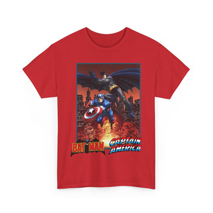Batman & Captain America T-Shirt - John Byrne Art - Joker & Red Skull - Marvel & DC Comics Crossover Art