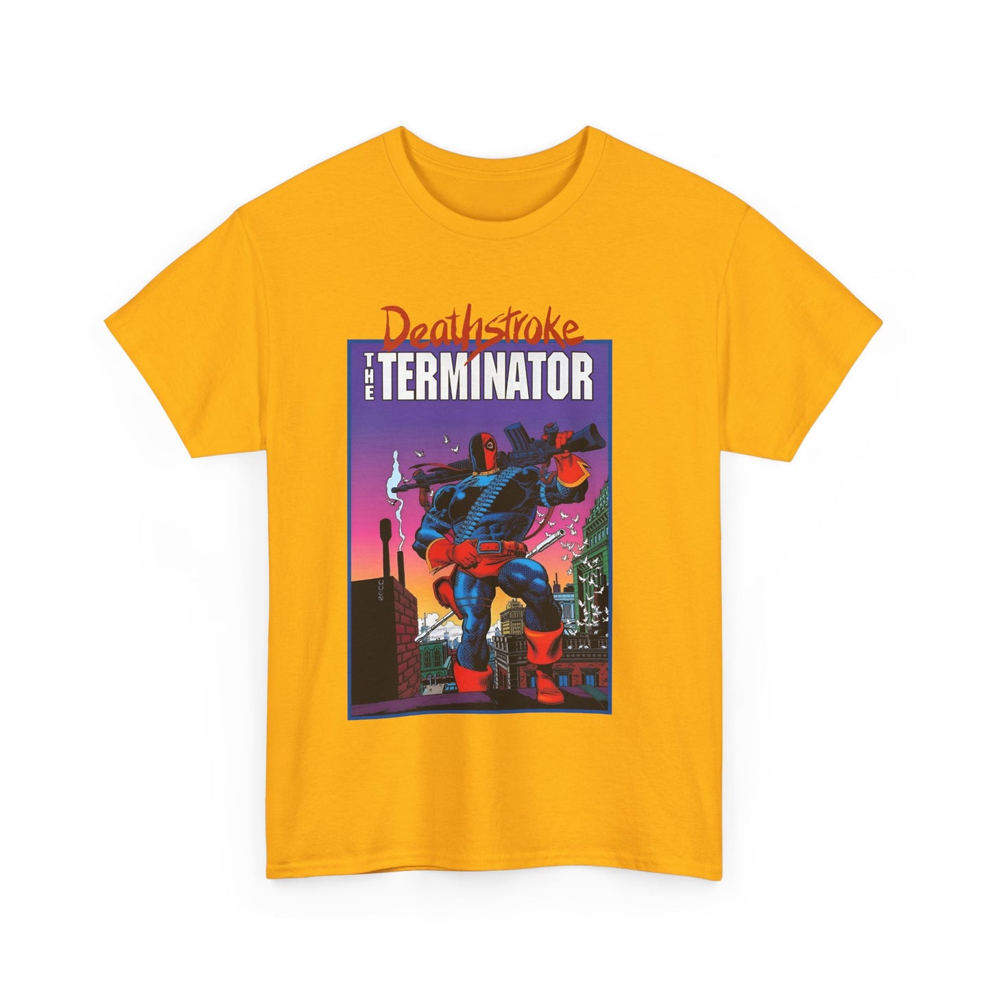 Deathstroke The Terminator T-Shirt - Mike Zeck Art - New Teen Titans Foe & Mercenary - Slade Wilson, Father of Jericho and Ravager - DC Comics - #1 Cover