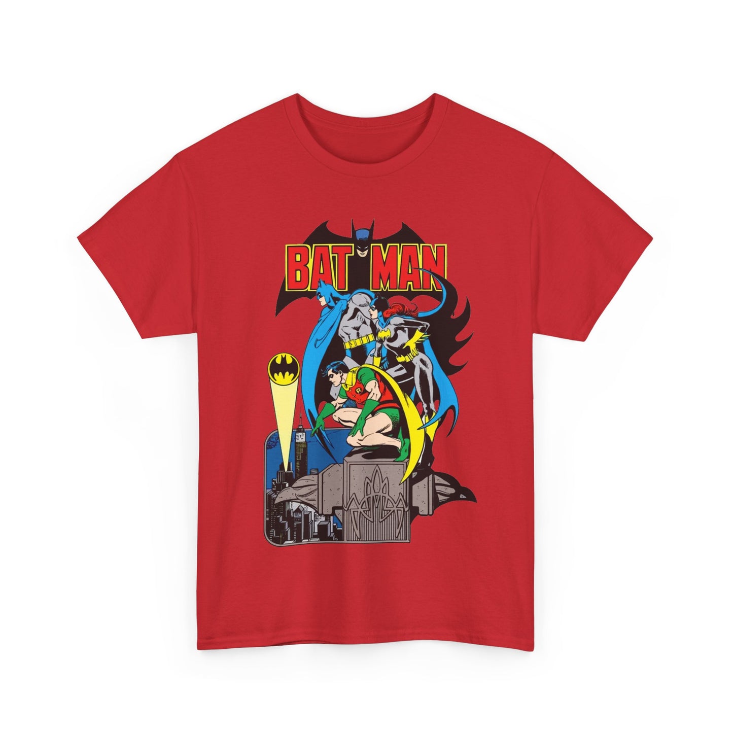 Batman, Robin & Batgirl T-Shirt - José Luis García-López Art - DC Comics Style Guide - 1970s Retro Art - Gotham City - Bat Signal