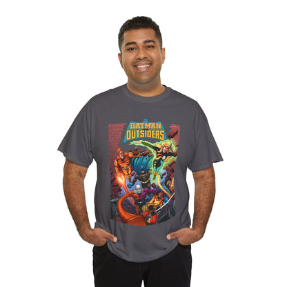 Batman & the Outsiders T-Shirt - Jim Aparo Art - Metamorpho, Katana, Halo, Black Lightning, Geo-Force - DC Comics