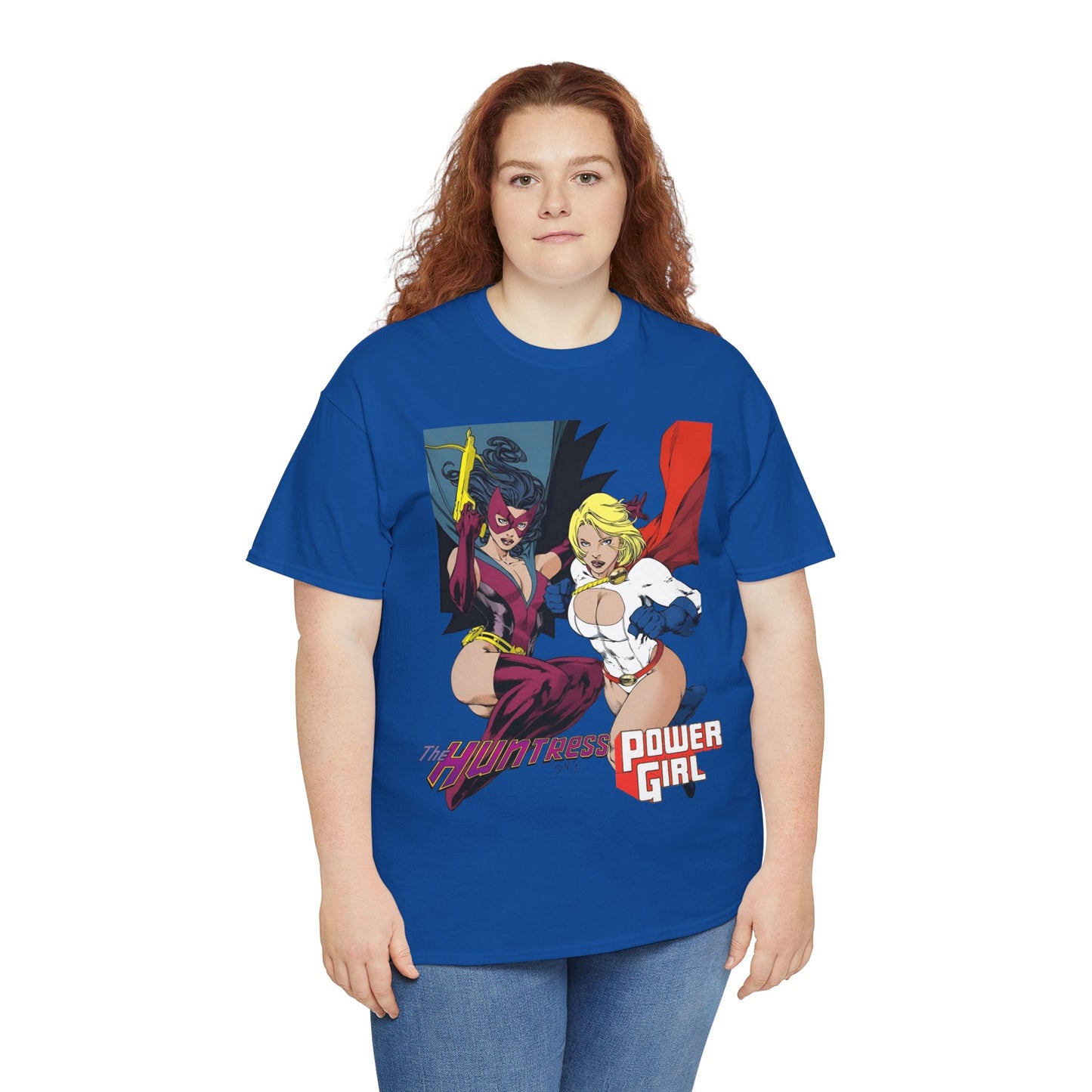 Huntress & Power Girl T-Shirt - Ed Benes Art - Justice Society, JSA, Earth 2 - DC Comics Bronze Age, Pre-Crisis Heroes