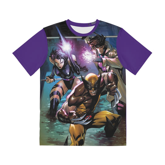Psylocke, Gambit & Wolverine Polyester Tee (All-Over Print) - Stephen Segovia Art - Uncanny X-Men - Marvel Comics