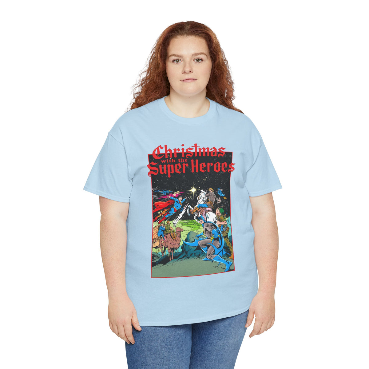 Christmas With the DC Super-Heroes T-Shirt - José Luis García-López Art - Superman, Batman, Jonah Hex, Legion of Super-Heroes - DC Comics