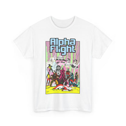 Alpha Flight T-Shirt - Mike Mignola Art - Northstar, Aurora, Snowbird, Shaman, Puck - X-Men: Magneto, Colossus, Shadowcat, Storm - Marvel Comics