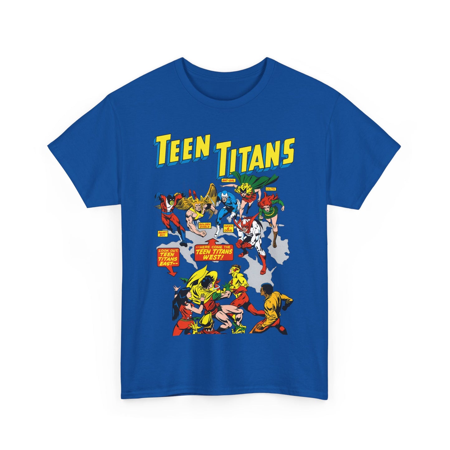 Teen Titans T-Shirt - Rick Buckler Art - Titans West, Lilith, Hawk & Dove, Beast Boy, Golden Eagle - DC Comics