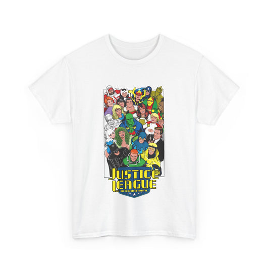 Justice League International T-Shirt - DC Comics - JLI - Kevin Maguire Art - Blue Beetle, Booster Gold, Martian Manhunter, Captain Atom