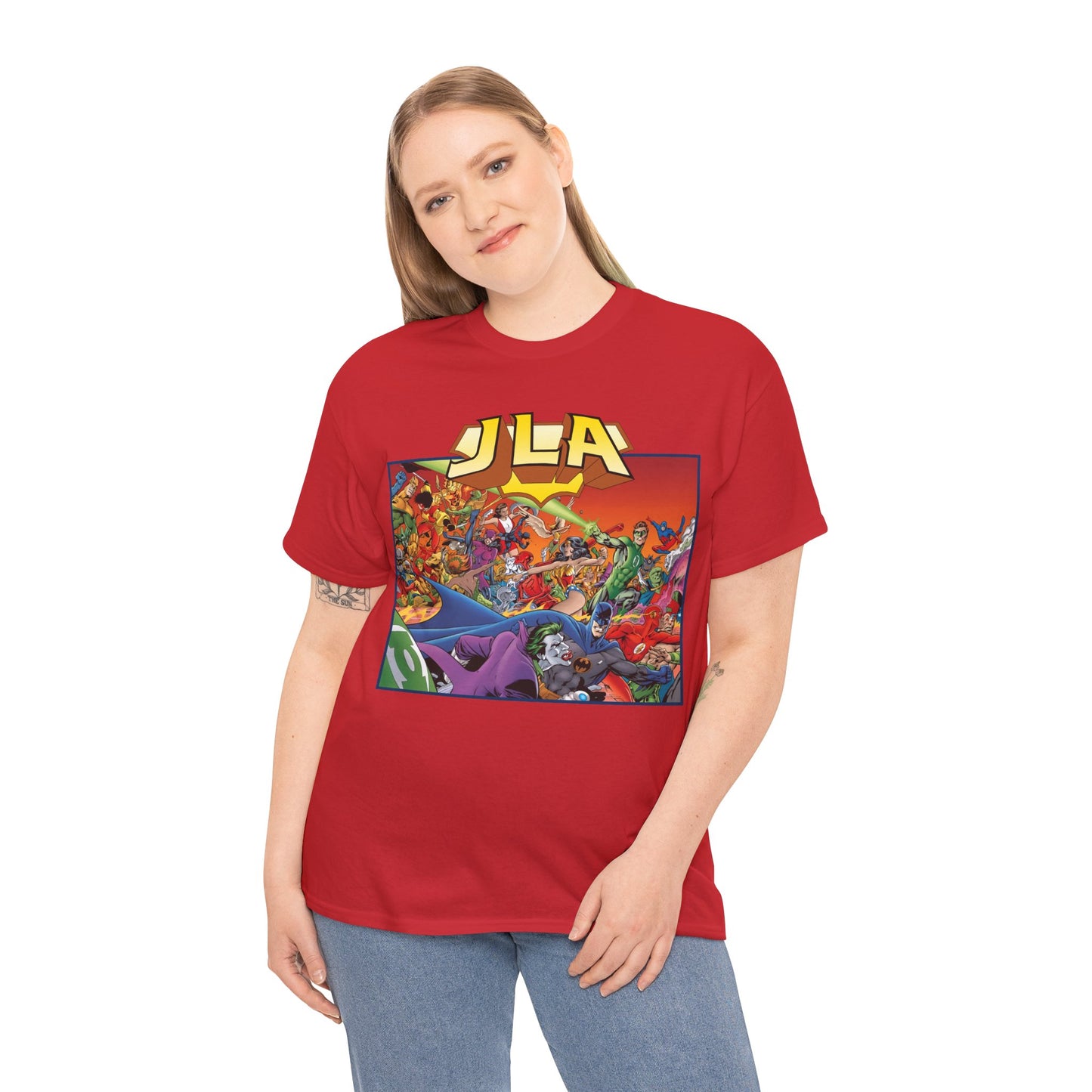 JLA: The Nail T-Shirt - Alan Davis Art - Green Lantern, Batman, Wonder Woman, Flash - DC Comics