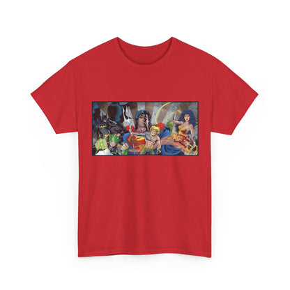 Justice League T-Shirt - Kevin Maguire Art - Superman, Wonder Woman, Flash, Aquaman, Green Lantern - DC Comics