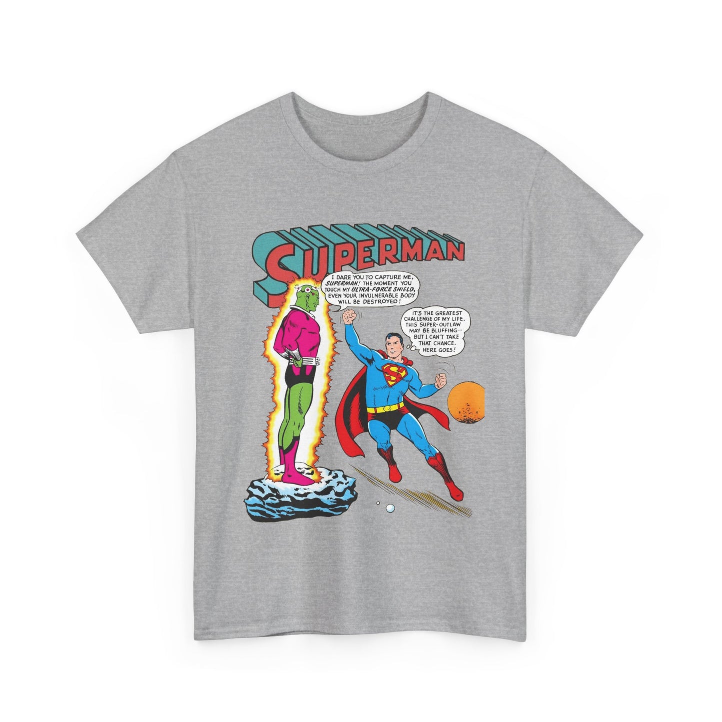 Superman T-Shirt - Curt Swan Art - Vs Brainiac- Silver Age 1st Appearance - DC Comics