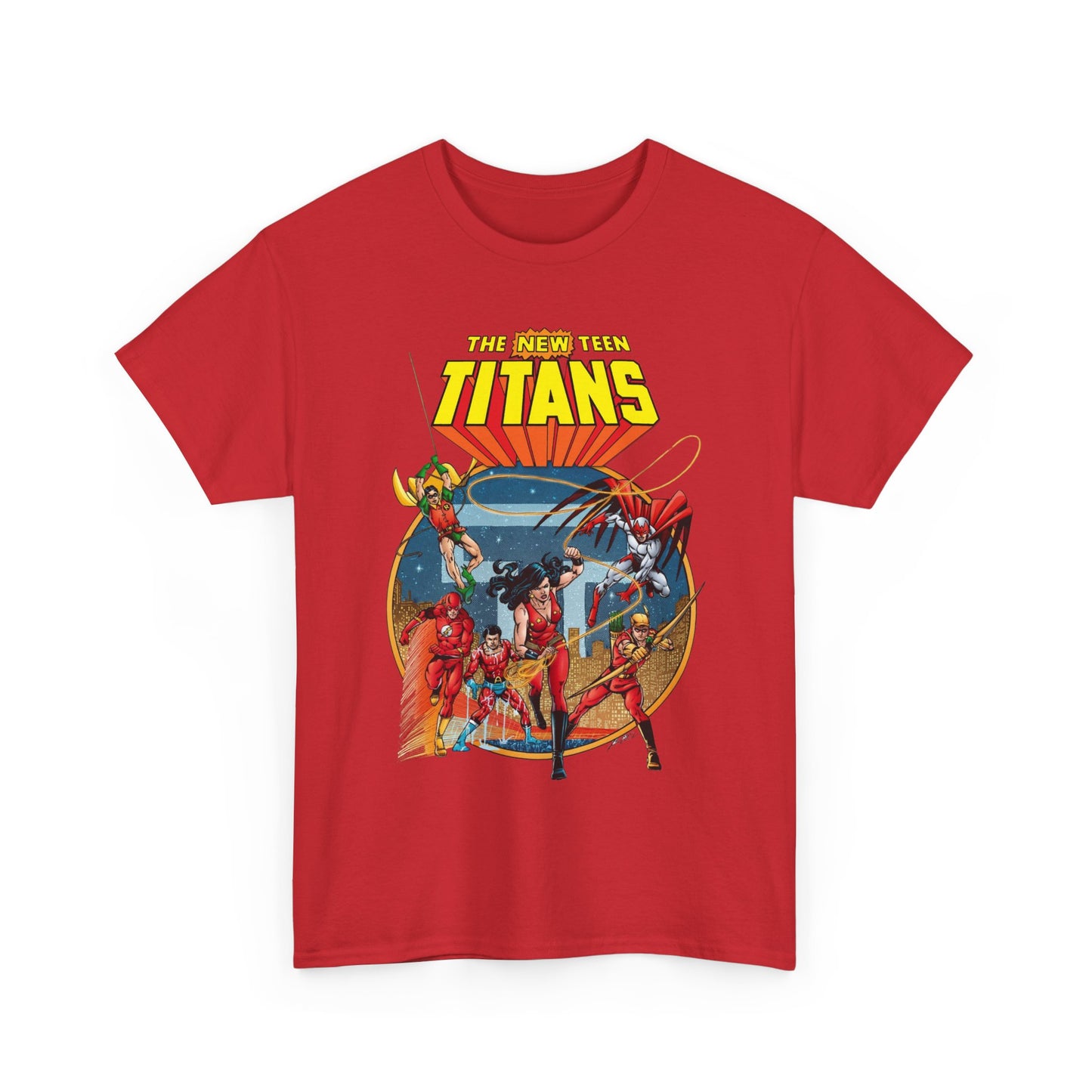 New Teen Titans T-Shirt - George Perez Art - Wonder Girl, Flash, Robin, Speedy, Aqualad, Hawk - DC Comics