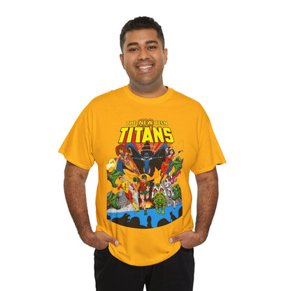 New Teen Titans T-Shirt - George Perez Art - Robin, Wonder Girl, Kid Flash, Changeling, Starfire, Cyborg, Raven - DC Comics - Classic 1980s Series
