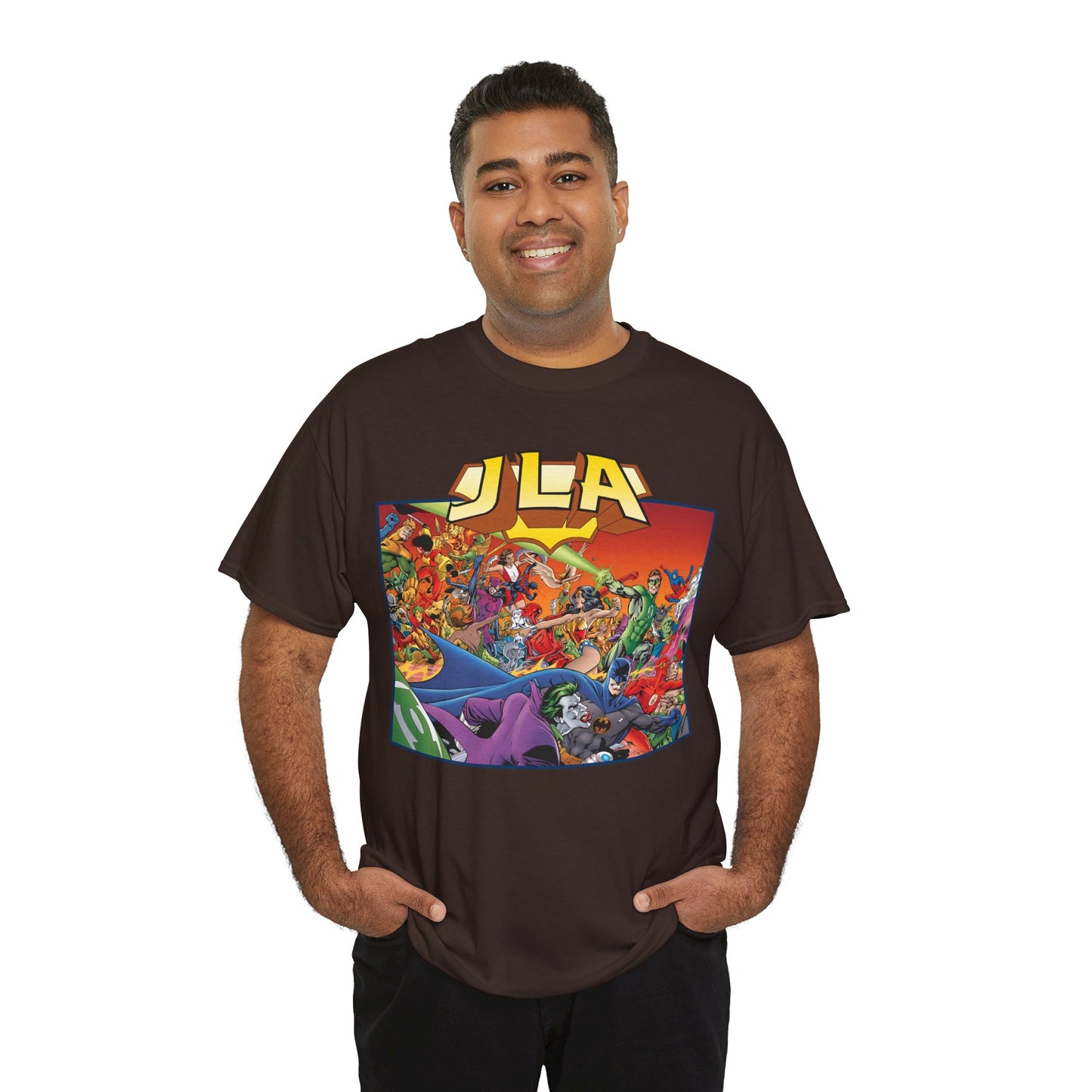 JLA: The Nail T-Shirt - Alan Davis Art - Green Lantern, Batman, Wonder Woman, Flash - DC Comics