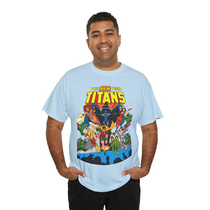 New Teen Titans T-Shirt - George Perez Art - Robin, Wonder Girl, Kid Flash, Changeling, Starfire, Cyborg, Raven - DC Comics - Classic 1980s Series