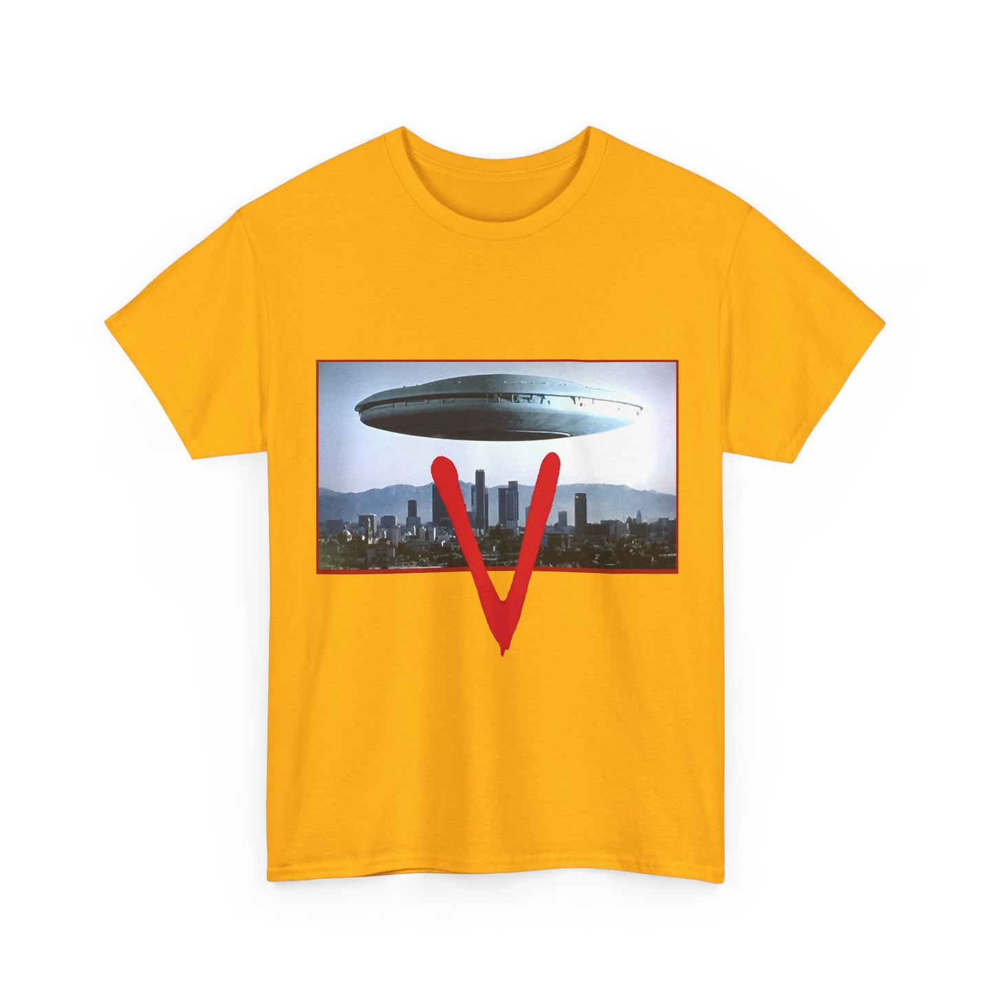 V T-Shirt - The Visitors Mothership - Popular NBC Sci-Fi TV Series from the 1980s