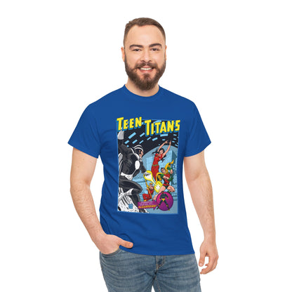 Teen Titans T-Shirt - Bronze Age DC Comics - Dr Light, Wonder Girl, Robin, Mal, Guardian, Speedy - Ernie Chan Cover Art from Issue #44