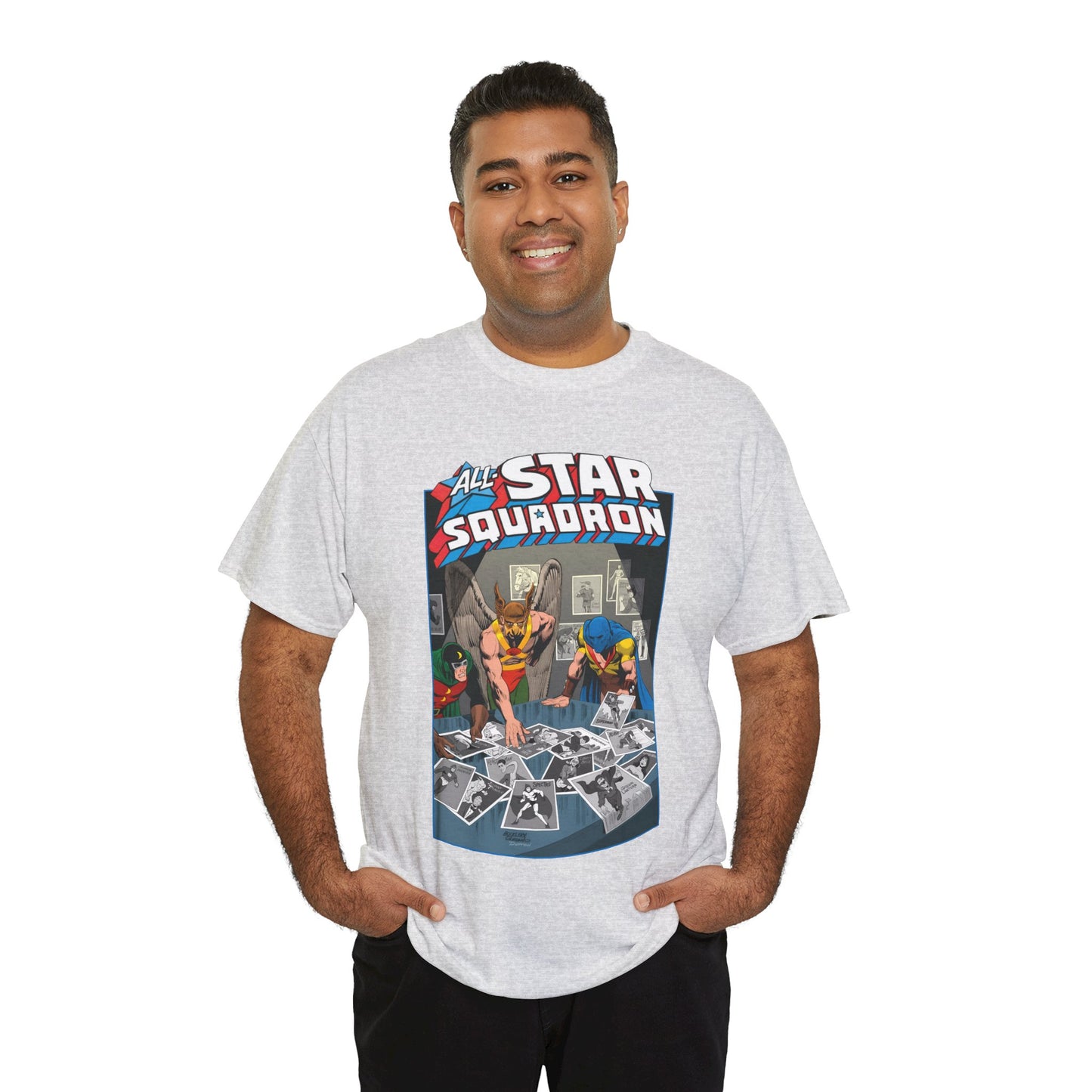 All-Star Squadron T-Shirt - Jerry Ordway Art - Hawkman, Doctor Mid-Nite, Atom - Justice Society JSA - #1 Cover - DC Comics