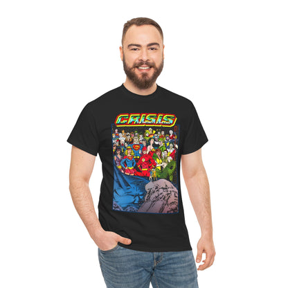 Crisis on Infinite Earths T-Shirt - George Perez Art - Supergirl, Flash, Huntress, Starman, Earth 3 Luthor, Lori Lemaris, Aquagirl, Earth 2 Robin - DC Comics