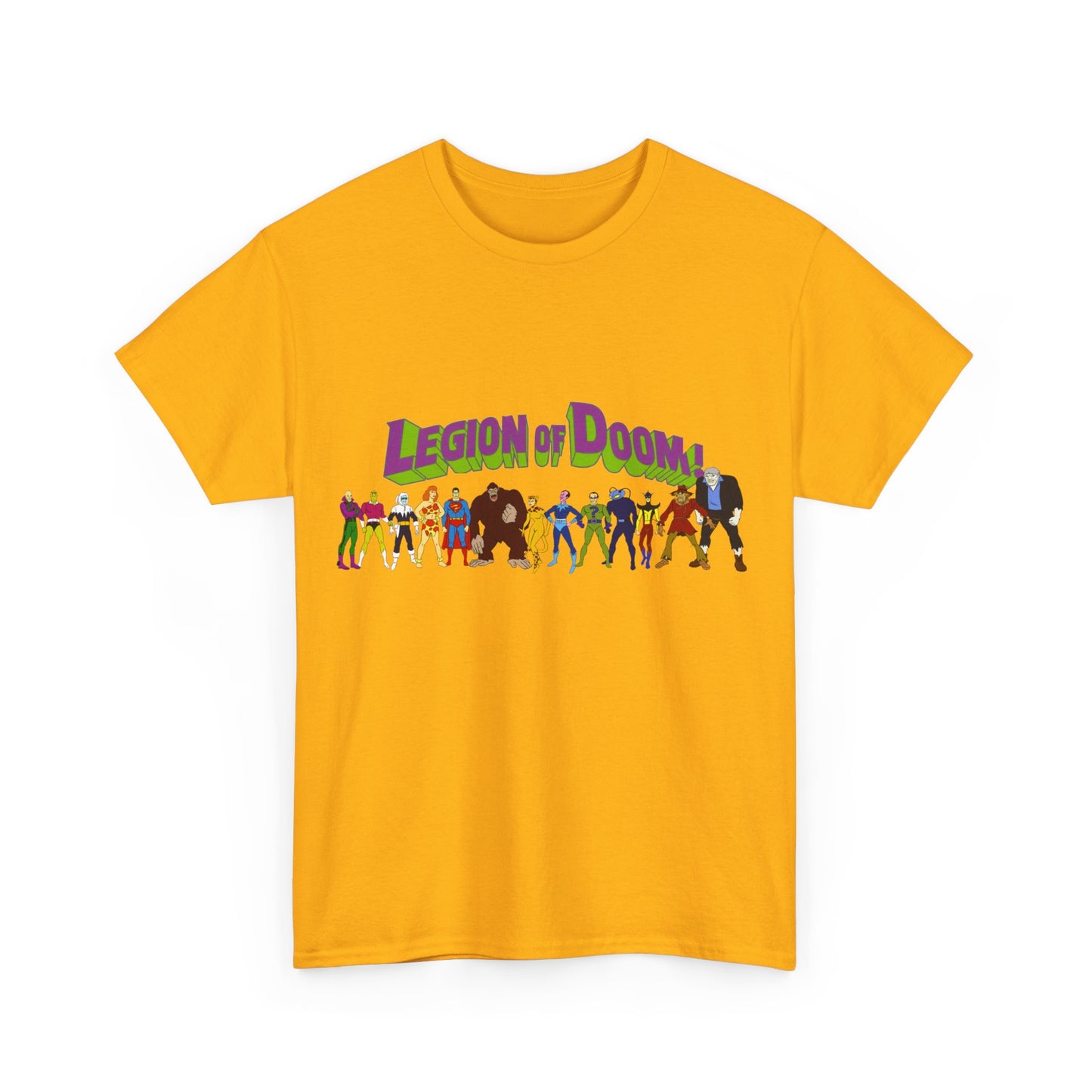 Legion of Doom T-Shirt - Super Friends Villains - Lex Luthor, Giganta, Scarecrow, Grodd, Brainiac, Riddler, Sinestro, Cheetah - Hanna-Barbera Cartoon - Challenge of the Super Friends