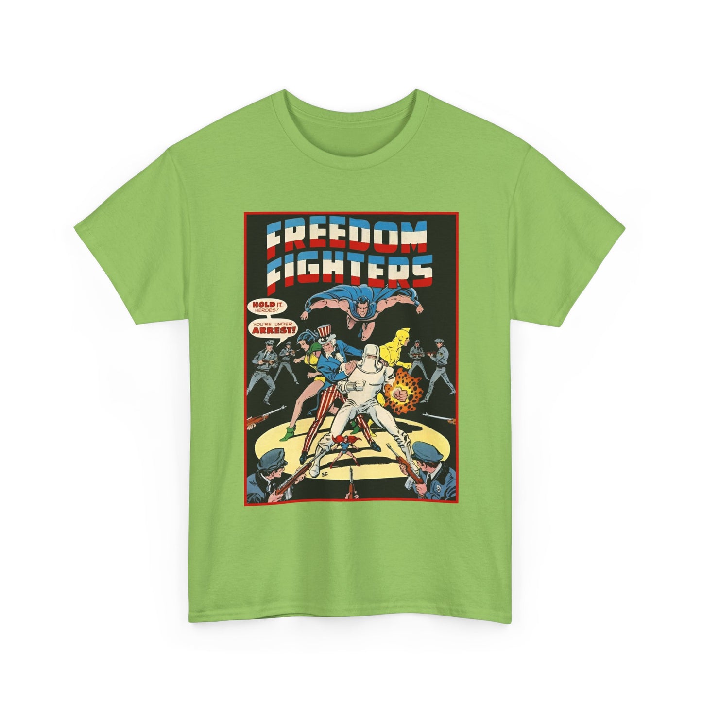 Freedom Fighters T-Shirt - 70s Series - Uncle Sam, The Ray, Phantom Lady, Doll Man, Black Condor, Human Bomb - DC Comics