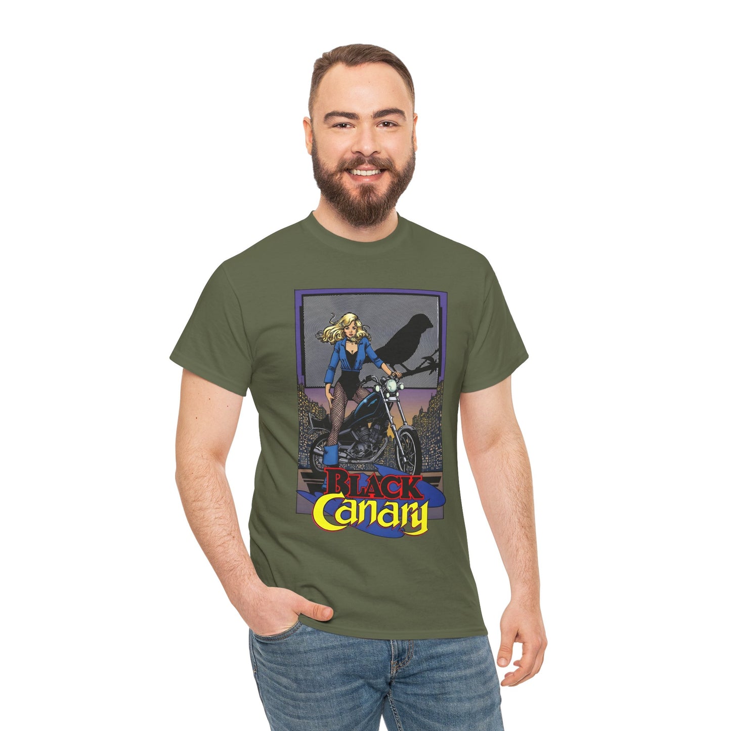 Black Canary T-Shirt - George Perez Art - 1980s Justice League Postcard Art - JLA - DC Comics