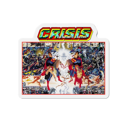 Crisis on Infinite Earths Die-Cut Magnet - George Perez & Alex Ross Art - Superman, Wonder Woman, Supergirl, Flash - DC Comics Classic Image - 3", 4", 5", 6"