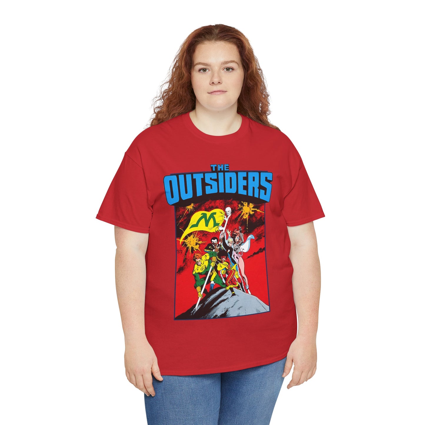 Outsiders T-Shirt - Alan Davis Art - Geo-Force, Halo, Black Lightning, Metamorpho, Katana - DC Comics