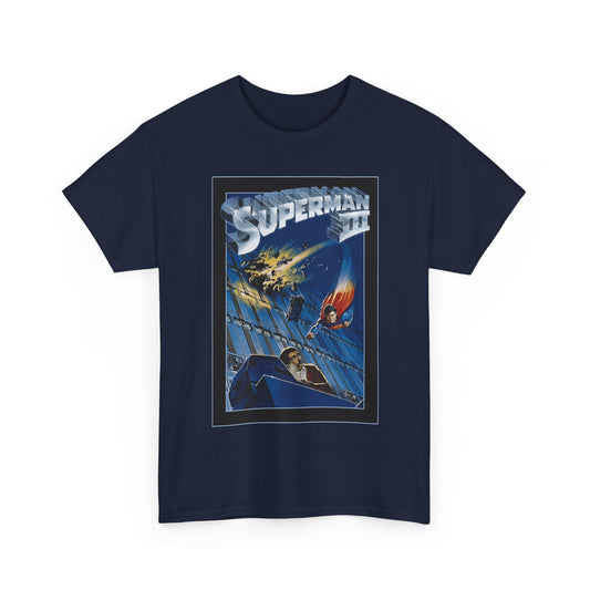 Superman III T-Shirt - Movie Poster Art - Christopher Reeve & Richard Pryor - Metropolis, Man of Steel - DC Comics