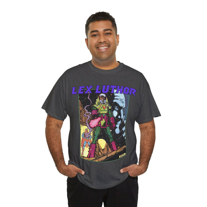 Lex Luthor T-Shirt - George Perez Art - 1980s DC Comics - Action Comics Armor - Inspiration for Super Powers Figure - Superman Enemy