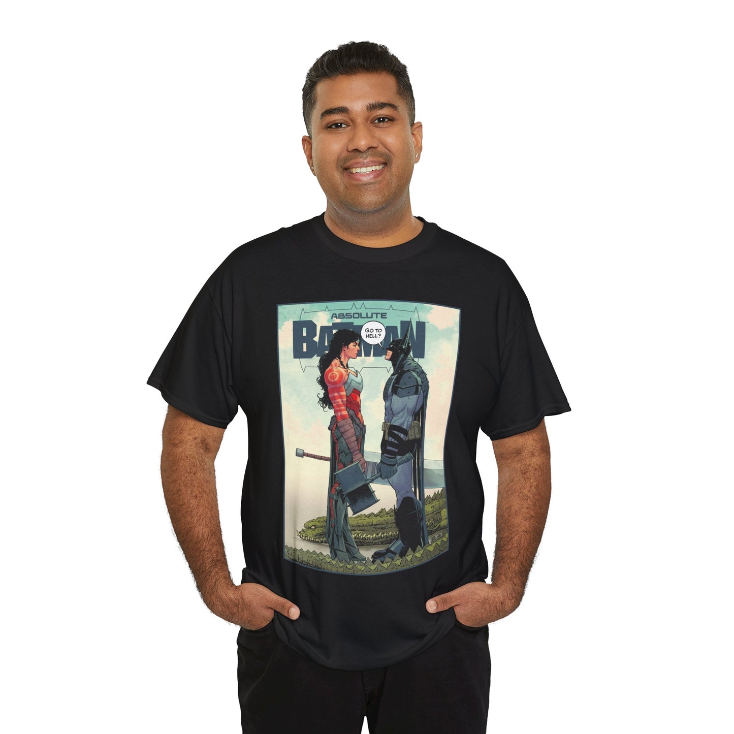 Absolute Batman & Absolute Wonder Woman T-Shirt - Nick Dragotta Art - Go to Hell? - DC Comics