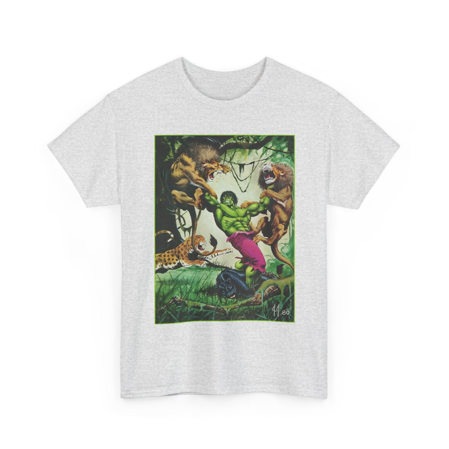 Incredible Hulk T-Shirt - Joe Jusko Art - Hulk Fighting Lions and Tigers (But No Bears, Oh My!) - Marvel Comics