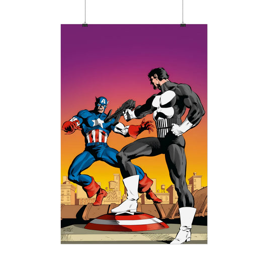 Captain America Vs Punisher Rolled Poster - Frank Miller Art - Marvel Comics - Multiple Sizes Up to 24"x36"