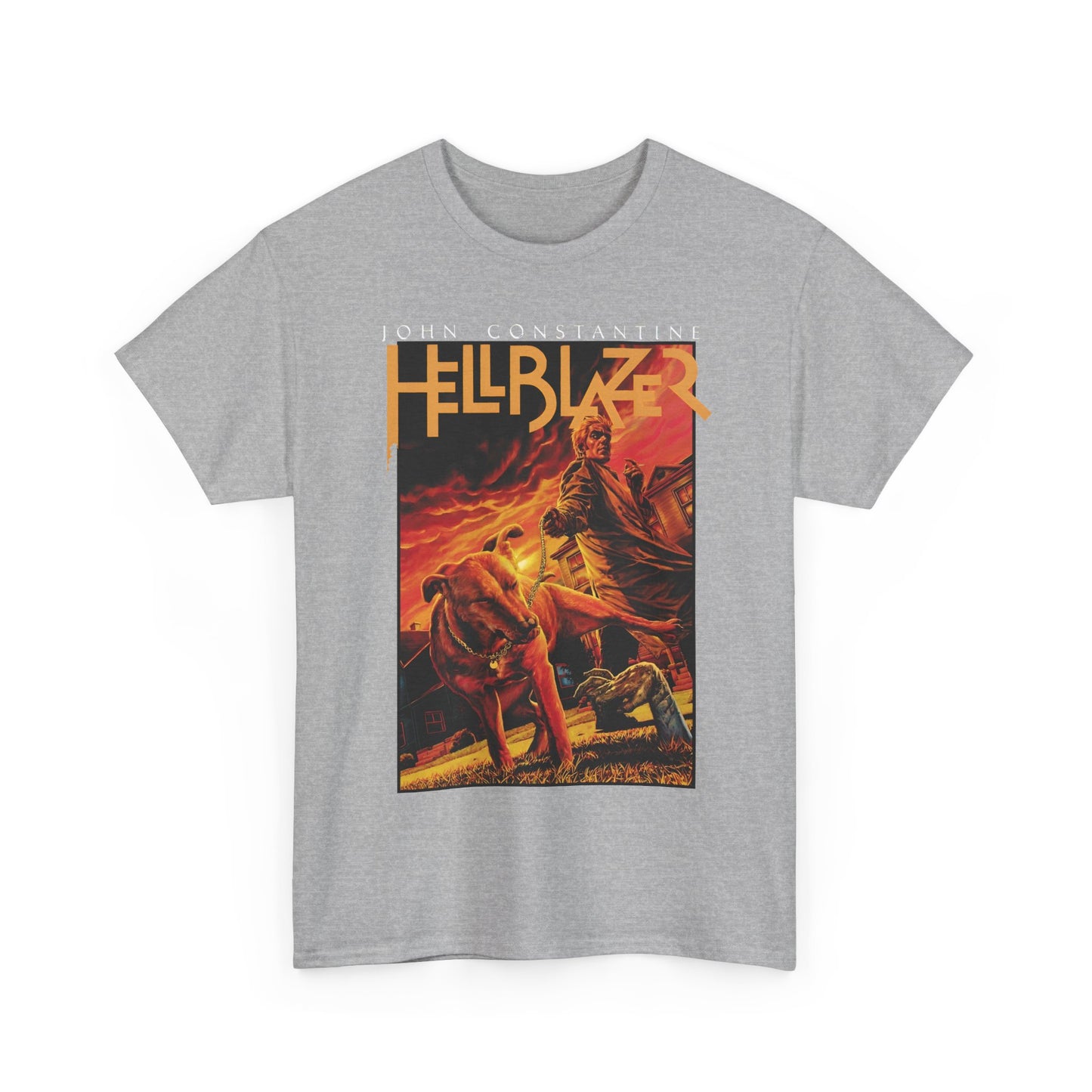 John Constantine Hellblazer T-Shirt - Lee Bermejo Art - #236 Cover - Dog Lifting a Leg on a Zombie - Vertigo Comics, DC Comics