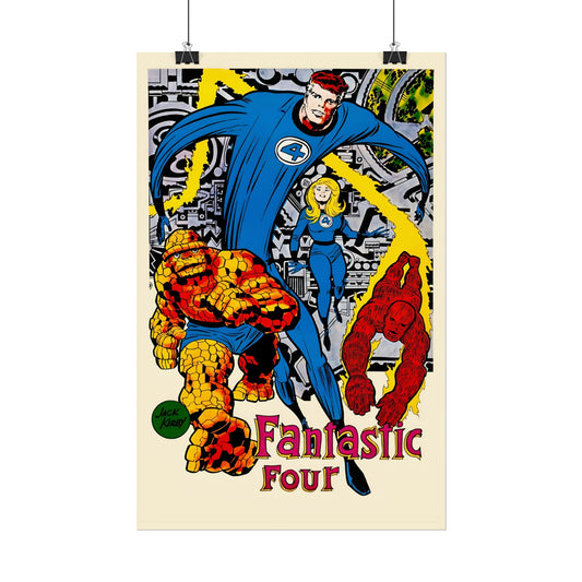 Fantastic Four Rolled Poster - Retro Jack Kirby Art - Marvel Comics - Multiple Sizes Up to 24"x36"