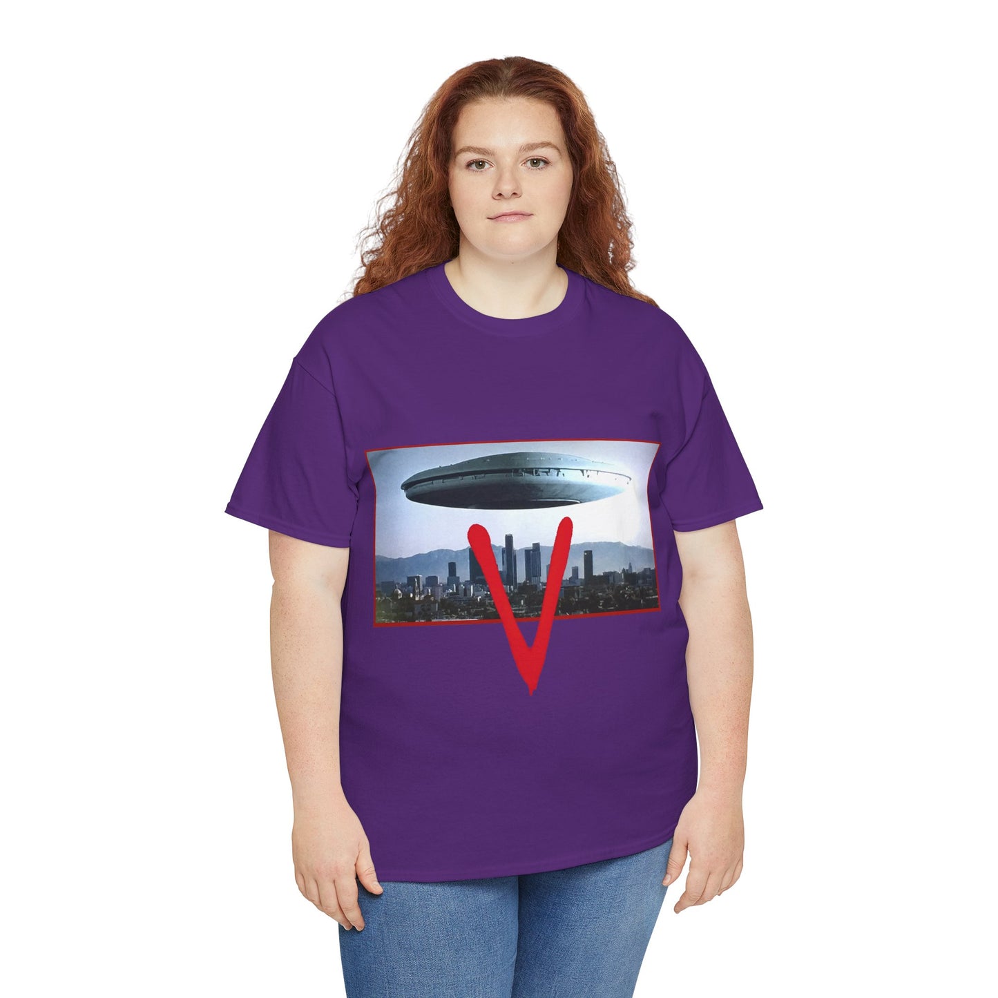 V T-Shirt - The Visitors Mothership - Popular NBC Sci-Fi TV Series from the 1980s