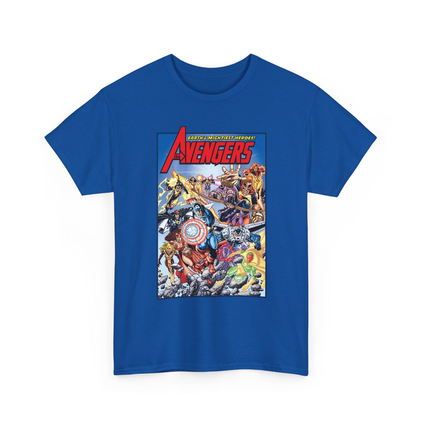 Avengers & Thunderbolts T-Shirt - George Perez Art - Captain America, Iron Man, Wonder Man, Scarlet Witch, Hawkeye, Citizen V, MACH-1, Techno, Atlas, Songbird - Marvel Comics