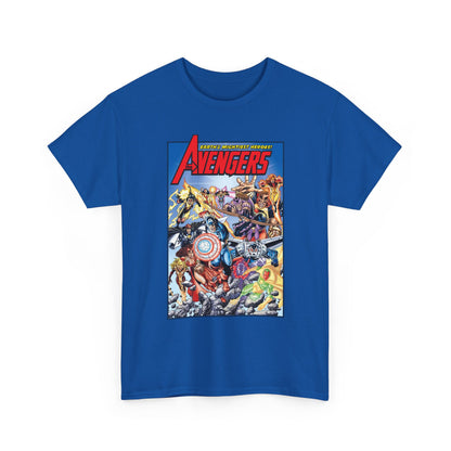 Avengers & Thunderbolts T-Shirt - George Perez Art - Captain America, Iron Man, Wonder Man, Scarlet Witch, Hawkeye, Citizen V, MACH-1, Techno, Atlas, Songbird - Marvel Comics