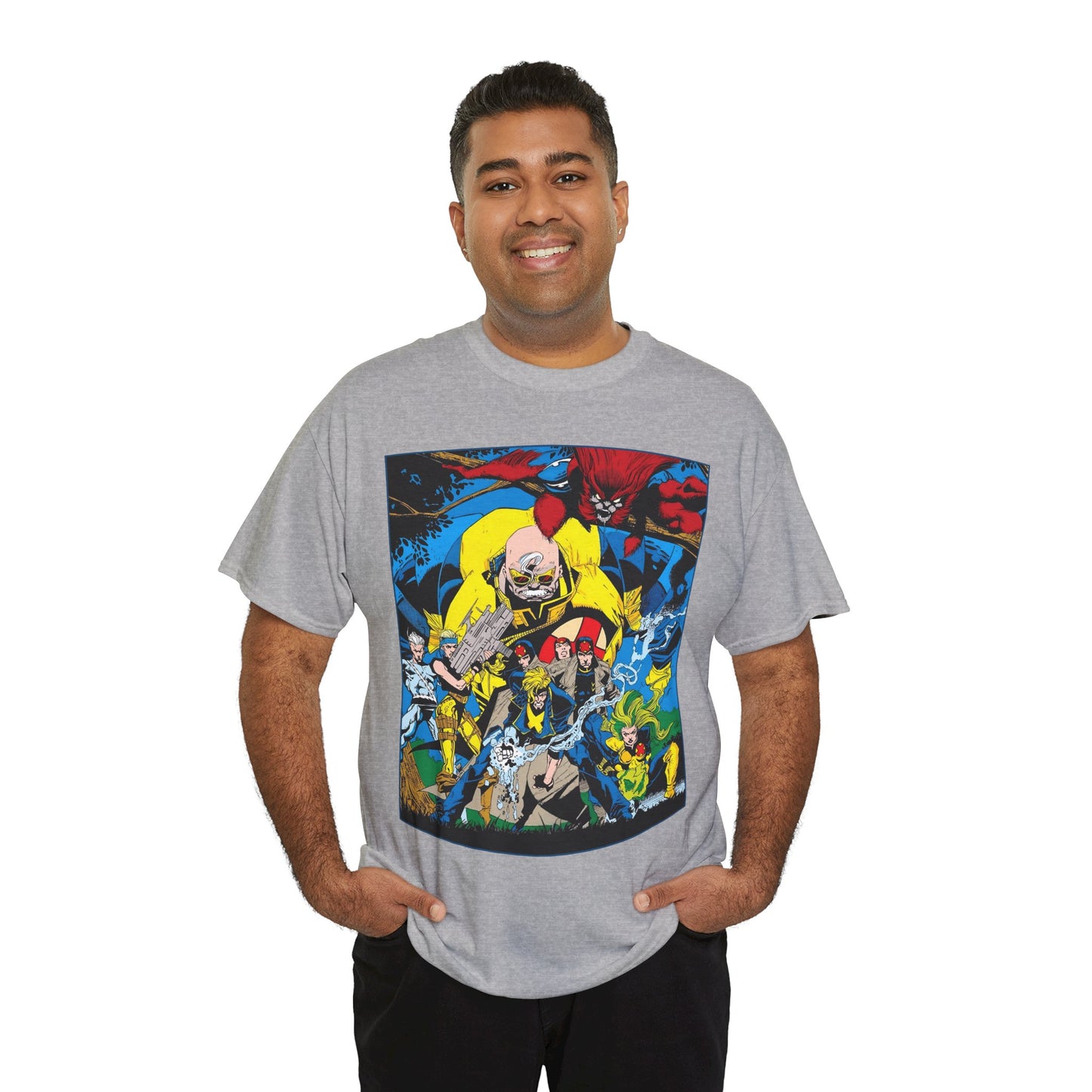 X-Factor T-Shirt - Joe Quesada Art - Havok, Polaris, Strong Guy, Jamie Madrox, Quicksilver - Mutant Team - Marvel Comics