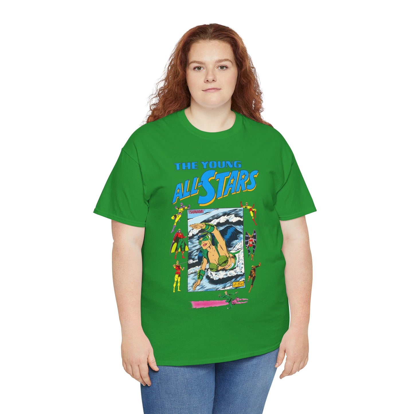Young All-Stars T-Shirt - Brian Murray Art - Tsunami, Johnny Thunder, Sandman, Green Lantern - DC Comics