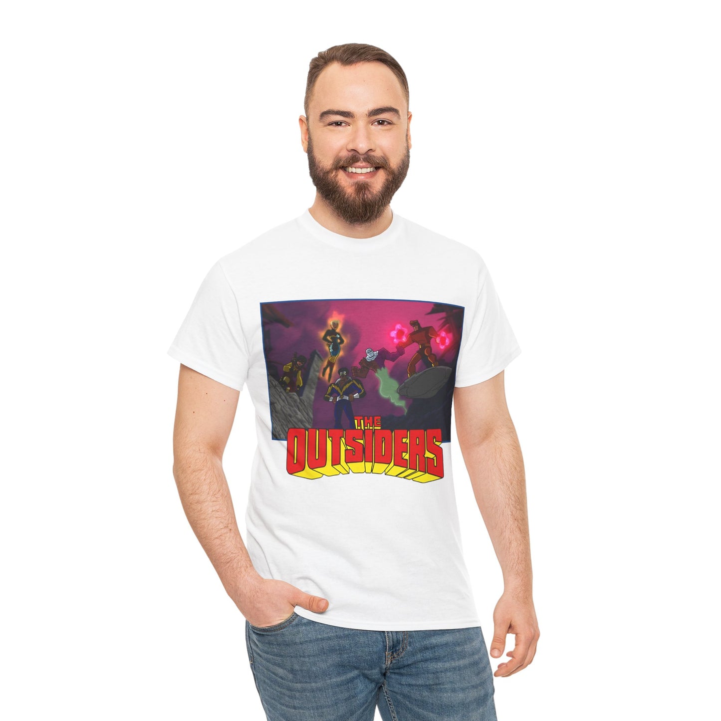 Outsiders T-Shirt - Batman: Brave & Bold Series - Halo, Geo-Force, Black Lightning, Katana, Metamorpho - DC Comics