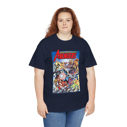 Avengers & Thunderbolts T-Shirt - George Perez Art - Captain America, Iron Man, Wonder Man, Scarlet Witch, Hawkeye, Citizen V, MACH-1, Techno, Atlas, Songbird - Marvel Comics