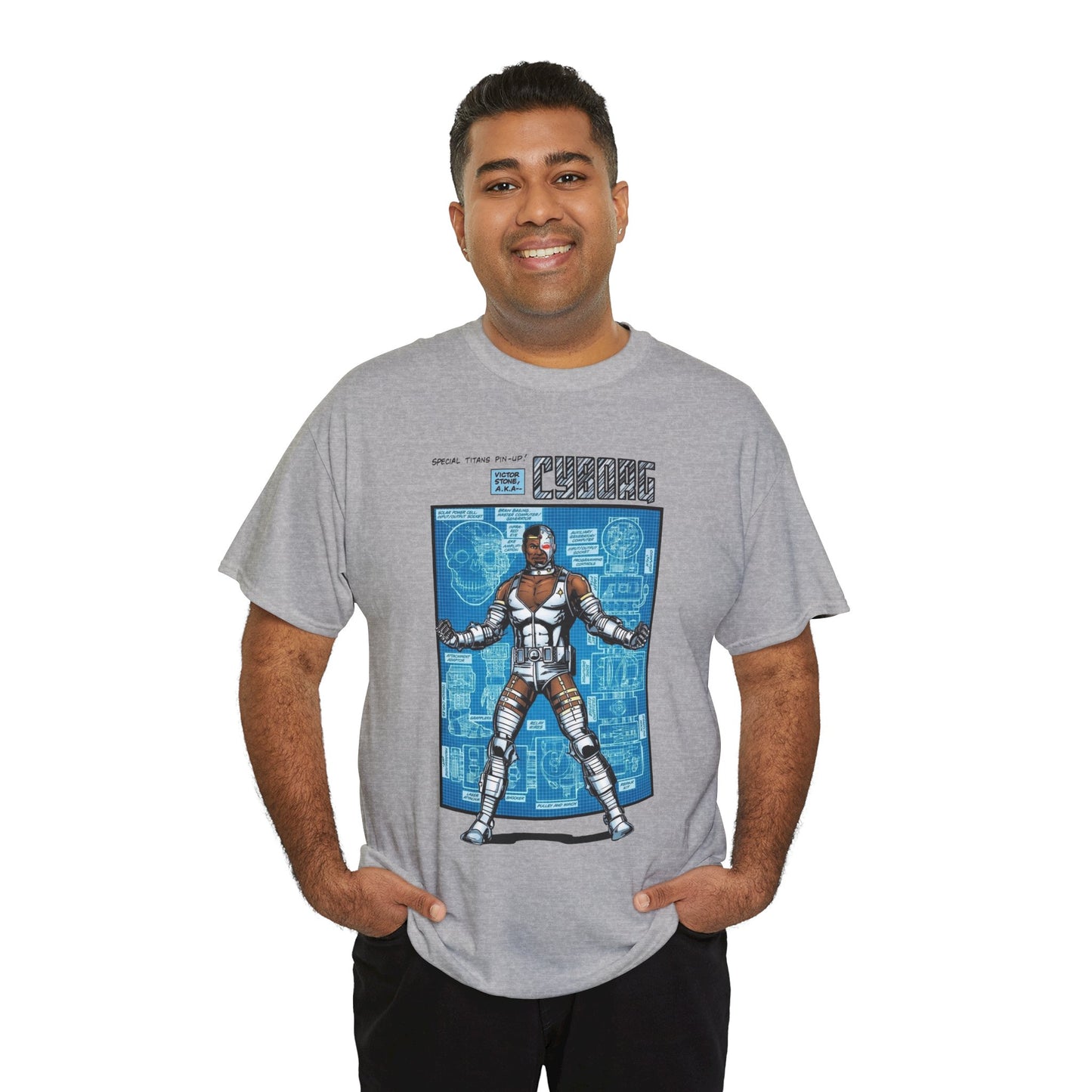 Cyborg T-Shirt - George Perez Art - New Teen Titans Pin-Up Poster - Victor Stone - DC Comics