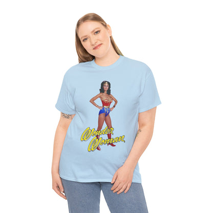 Wonder Woman T-Shirt - Lynda Carter - Popular 1970s CBS TV Show - DC Comics Character - Diana Prince, Paradise Island