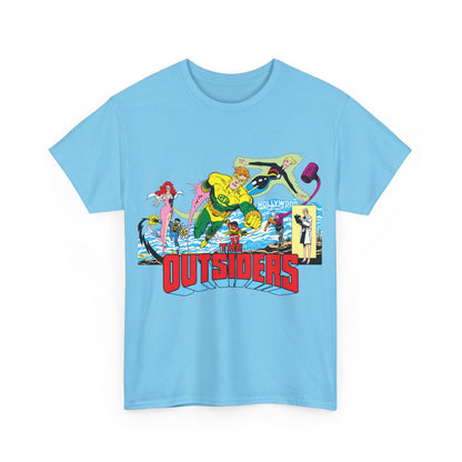 Outsiders T-Shirt - Amazing Jim Aparo Art - Black Lightning, Geo-Force, Katana, Metamorpho, Looker, Halo - DC Comics