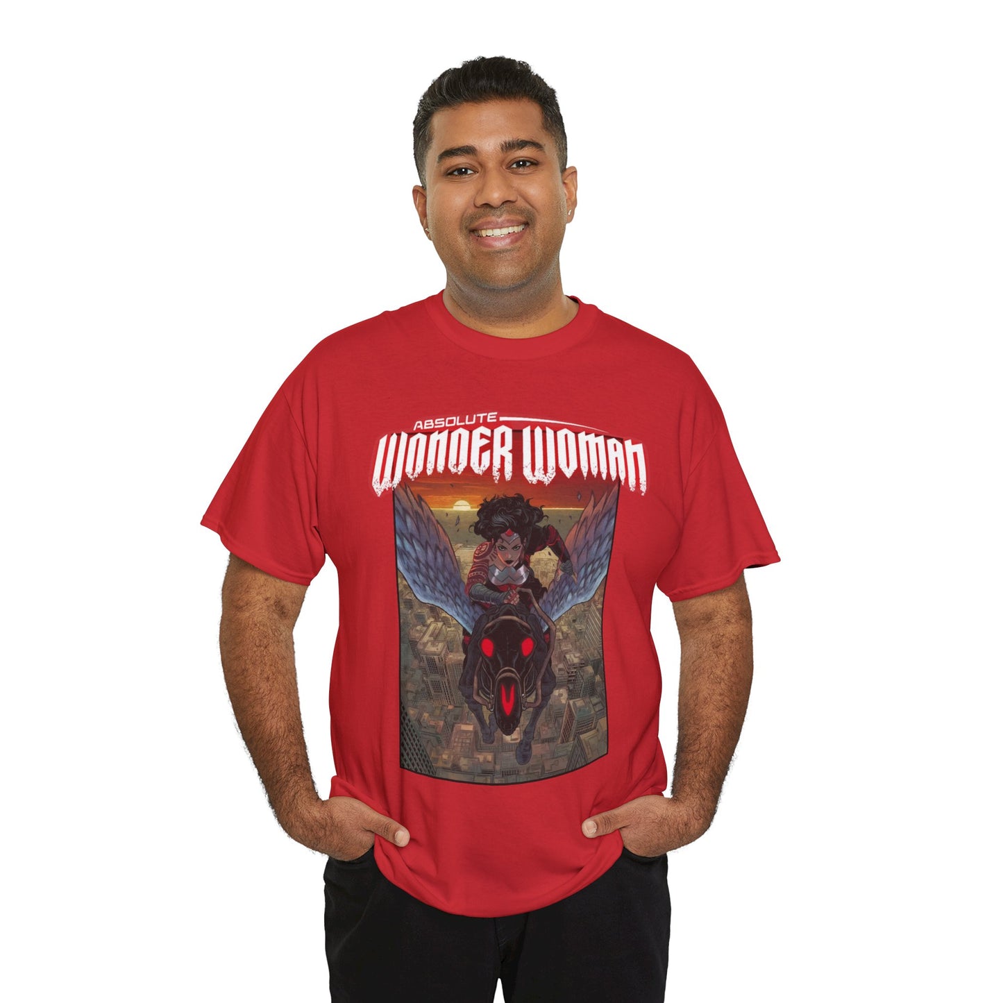 Absolute Wonder Woman T-Shirt - Hayden Sherman Art - DC Comics All-In - Raised in Hell by Circe - Riding Pegasus
