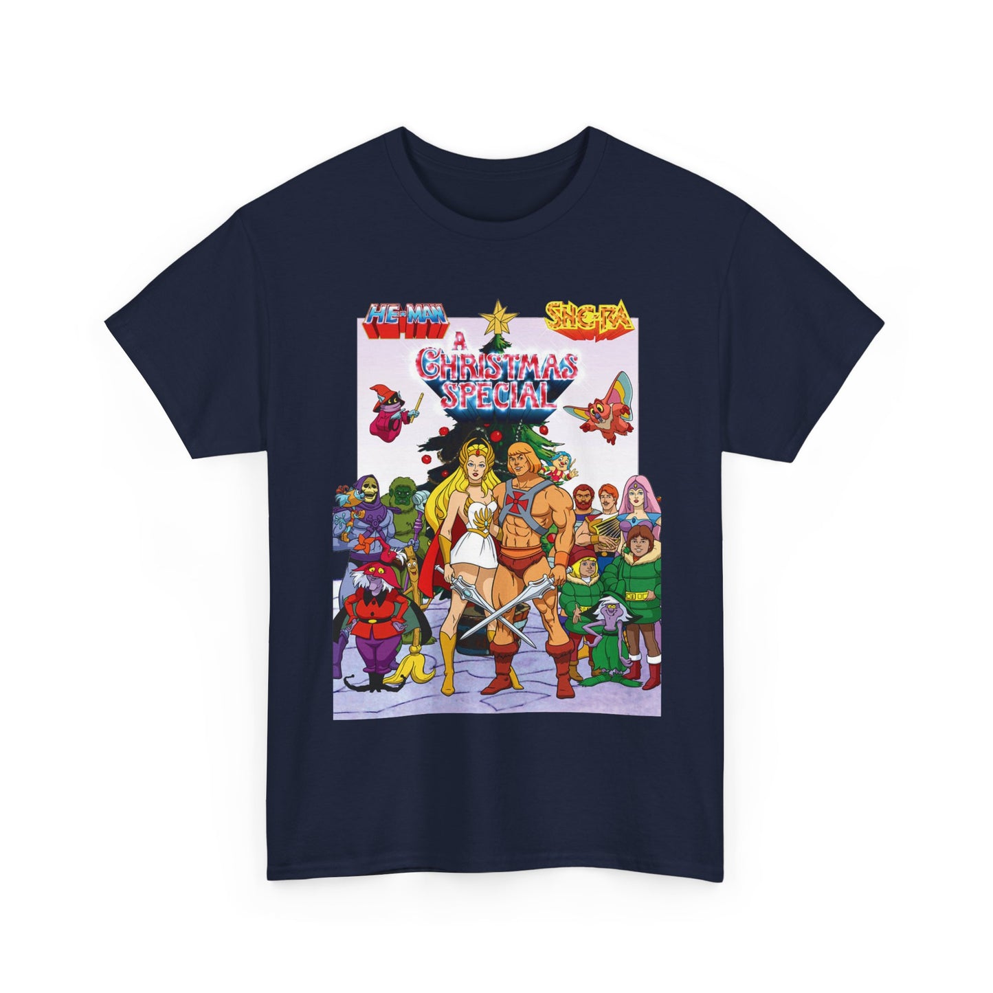 He-Man & She-Ra Christmas Special T-Shirt - MOTU & POP - Upcoming Masters of the Universe 2026 Movie - Filamation Art