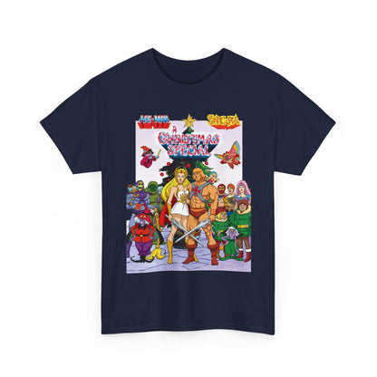 He-Man & She-Ra Christmas Special T-Shirt - MOTU & POP - Upcoming Masters of the Universe 2026 Movie - Filamation Art