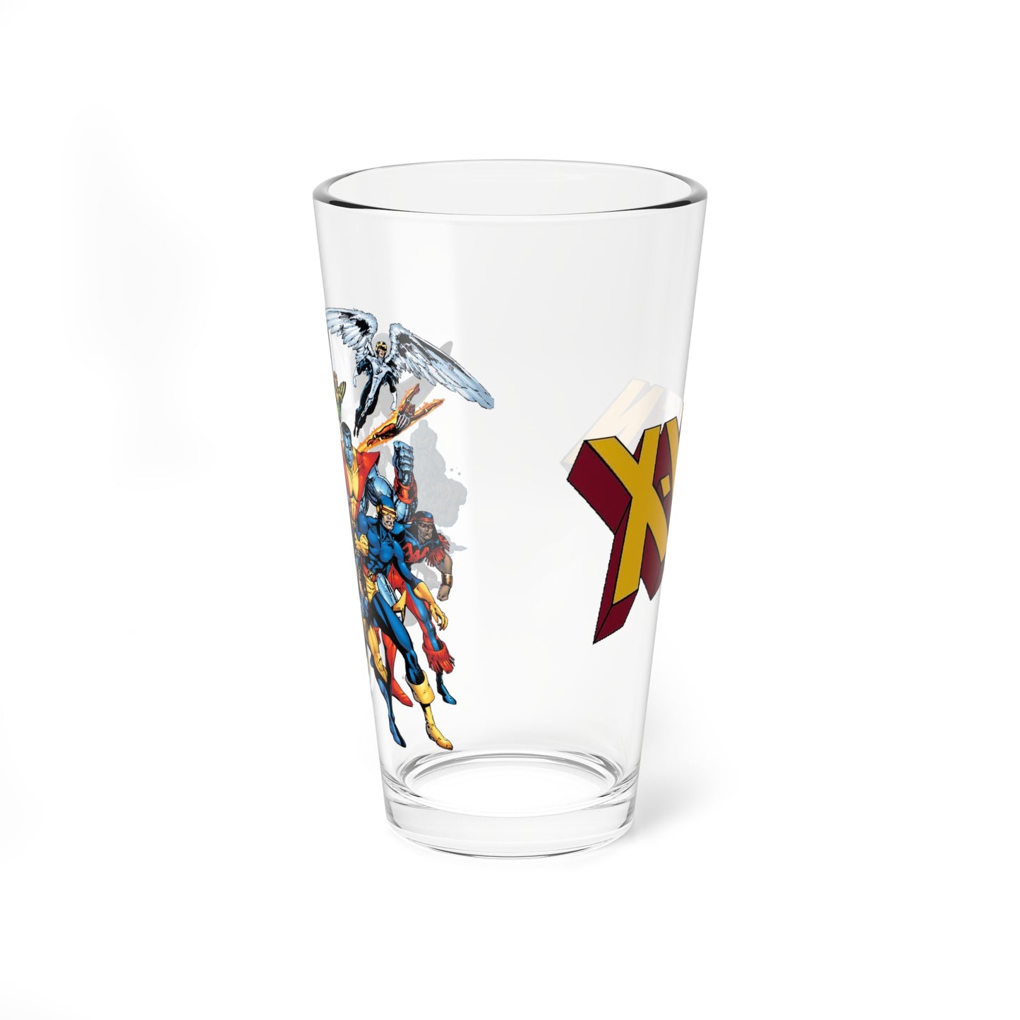 Uncanny X-Men Pint Glass 16oz - Wolverine, Storm, Cyclops, Jean Grey, Banshee, Iceman, Angel, Nightcrawler, Colossus - Arthur Adams Art - Marvel Comics