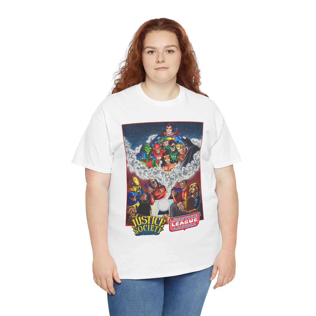 Justice Society & Justice League T-Shirt - George Perez Art - Golden & Silver Age - DC Comics
