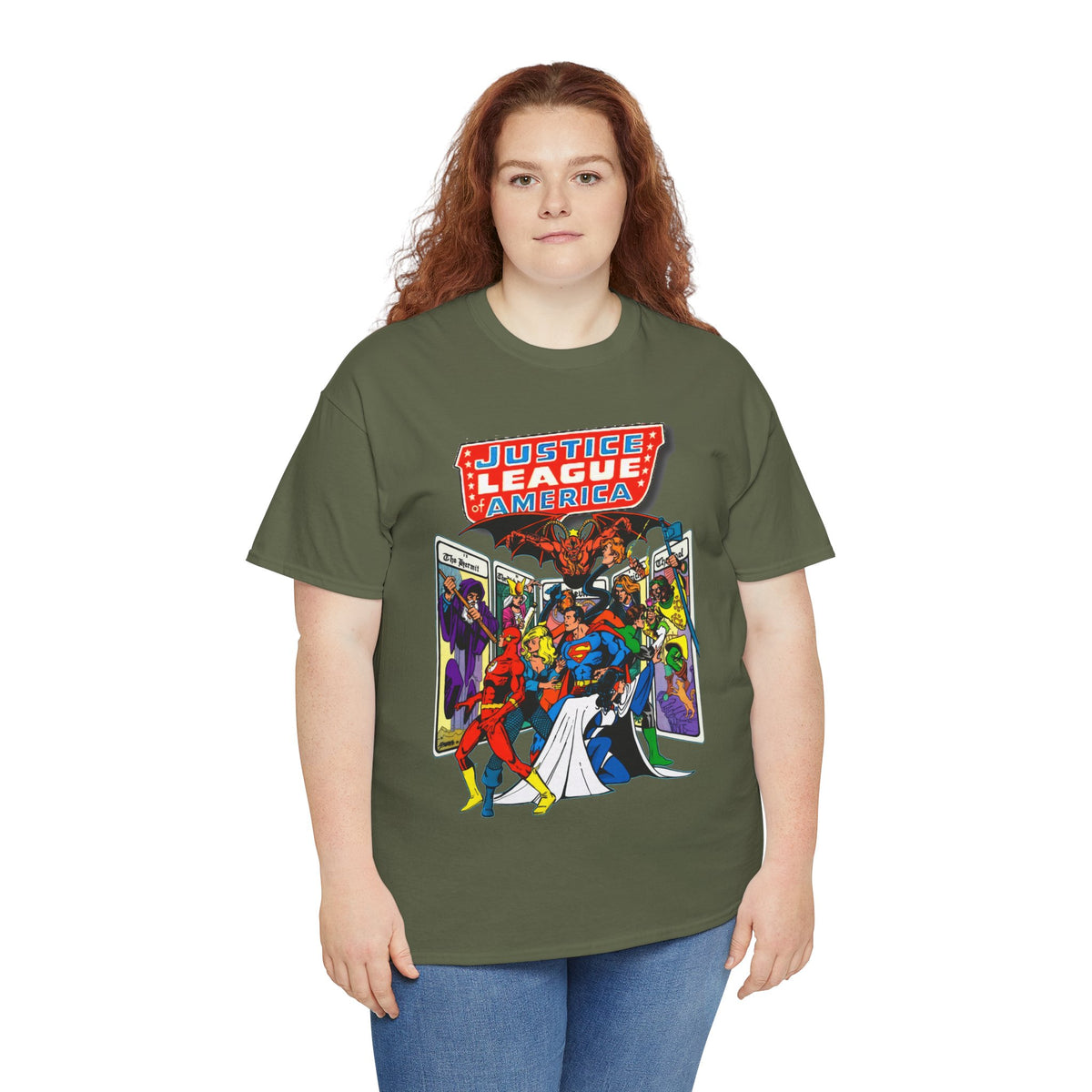 Justice League of America T-Shirt - George Perez Art - Vs Tarot Gang - DC Comics